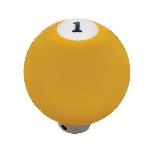 United Pacific Number "1" Pool Ball Gearshift Knob - Gloss Yellow