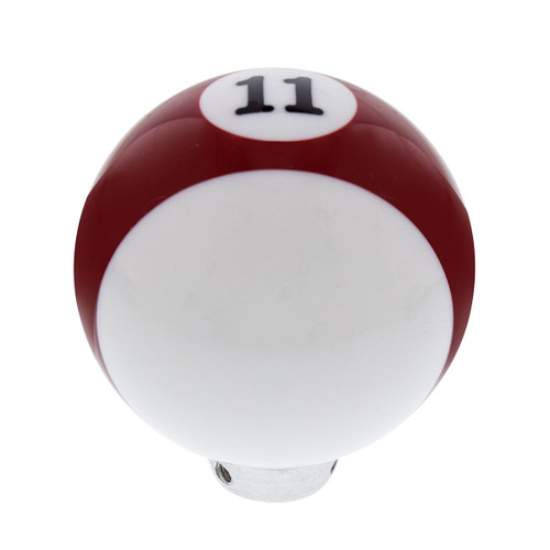 United Pacific Number "11" Pool Ball Gearshift Knob - Gloss Red Striped