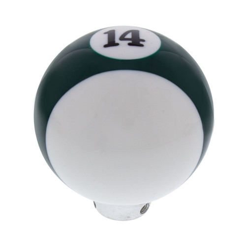 United Pacific Number "14" Pool Ball Gearshift Knob - Gloss Green Striped