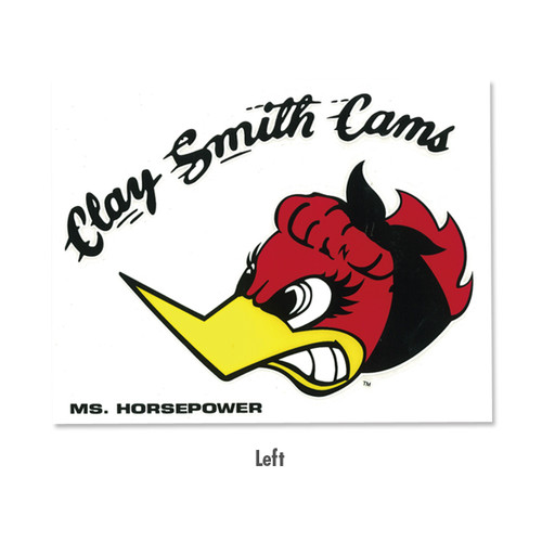 Clay Smith Cams Ms. Horsepower Medium Decal - Left