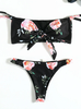 Floral Swim Suit Off Shoulder Swimsuit Female Bikinis