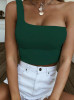 Shop Beautiful 2020 Crop Tops Sleeveless One Shoulder T-Shirt Tank Tops