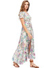 Shop Beautiful White Button Up Split Floral Print Flowy Party Maxi Dress Under 20