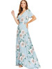 Buy Cheap Green Short Sleeves Floral Print Up Split Flowy Party Maxi Dress Under 20