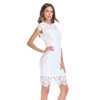 Shop Unique Lace Floral  Cocktail Dress Crew Neck Knee Length for Party From Marvble
