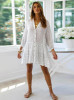 Shop 2020 White Polka Dot Long Sleeve v-Neck Loose Mini Dress Under 25 Shop 2020 White Polka Dot Long Sleeve v-Neck Loose Mini Dress Under 25