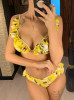 Sexy Swimsuit Floral Print Women Swimwear Ruffle Bikinis