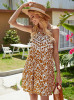 Shop New Arrival 2020 Ginger Floral-Print Tasseled Split Spaghetti-Neck Dress Under 19