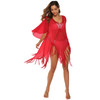 Buy 2020 Stitching Tassel Horn Sleeve Deep V Sexy Hollowed Beach Dress Bikini Blouse