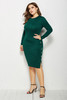 Shop Plus Size Buttons Fashion Round Neck Long-Sleeved Solid Color Dress Under 25