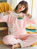 Shop 2020 Unique Pink Carrot Rabbit Scoop Coral Velvet Pajamas Suit Under 38