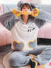 Shop 2021 Women Gray Heart Bear Cute Cartoon Flannel Sleepwear Pajamas Under 43