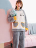 Shop 2021 Women Gray Heart Bear Cute Cartoon Flannel Sleepwear Pajamas Under 43