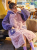 Shop 2021 Pink Purple Warm And Sweet Extended Bathrobe Hooded Pajamas Under 74