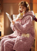 Shop 2021 Pink Three-Layer Quilted Jacket Thick Warm Coral Fleece Pajamas Under 73