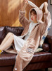 Shop Beautiful Coral Robe Flannel Brown Long Sleeve Pocket Nightwear Pajamas Under 55