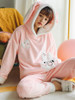 Shop 2021 Pink Velvet Thick Coral Korean Sweet Lovely Rabbit Flannel Pajamas Under 42