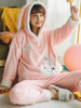 Shop 2021 Pink Velvet Thick Coral Korean Sweet Lovely Rabbit Flannel Pajamas Under 42