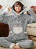 Shop 2021 Gray Totoro Cute Cartoon Chinchilla Thickened Flannel Pajamas Under 43