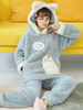 Shop 2021 Pink Cat Cute Coral Fleece Thickened Hooded Cartoon Clothes Pajamas