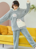 Shop 2021 Pink Cat Cute Coral Fleece Thickened Hooded Cartoon Clothes Pajamas