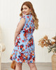 Print Flower Plus Size Sleeve Knee Length Beach Summer Dress