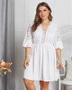 Shop 2021 White Half Sleeve Cotton Knee Length Summer Casual Dress Under 29