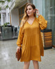 Shop 2021 Long Sleeve Ginger Cotton Plus Size Fall Autumn Casual Dress Under 24