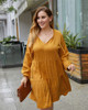 Shop 2021 Long Sleeve Ginger Cotton Plus Size Fall Autumn Casual Dress Under 24