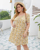 Short Sleeve Print Flower Summer Beach Stylish Plus Size Dress