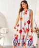 Shop 2021 Print Flower Boho Plus Size Ankle Length Summer Dress Under 29