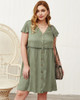 Buy Cheap 2021 Plus Size Green  V Neck Short Sleeves Summer Daily Dress Under 24 Buy Cheap 2021 Plus Size Green  V Neck Short Sleeves Summer Daily Dress Under 24