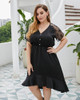 Get New Design Plus Size Black V Neck Short Sleeve High Low Summer Daily Dress Under 25 Get New Design Plus Size Black V Neck Short Sleeve High Low Summer Daily Dress Under 25