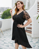 Get New Design Plus Size Black V Neck Short Sleeve High Low Summer Daily Dress Under 25 Get New Design Plus Size Black V Neck Short Sleeve High Low Summer Daily Dress Under 25