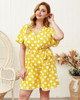 Buy 2021 Yellow Polka Dot Plus Size V Neck Jumpsuit With Belt Under 26 Buy 2021 Yellow Polka Dot Plus Size V Neck Jumpsuit With Belt Under 26