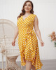 Shop 2021 Yellow Polka Dot High Low Ruffles Plus Size Summer Dress Under 26