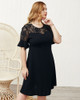 Shop 2021 Black See Through Lace Half Sleeve Summer Plus Size Dress Under 23