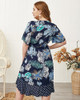 Shop 2021 Vintage V Neck Feather Print Plus Size Summer Dress Under 23
