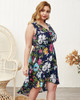 Shop 2021 High Low V Neck Vintage Flower Print Plus Size Dress Under 23