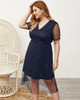 Buy 2021 Blue V Neck Sequin Tulle Plus Size Dress Under 21