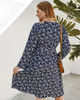 Shop 2021 Print Floral Blue V Neck Cotton Plus Size Summer Dress Under 23