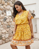 Shop 2021 Yellow Boho Maxi Plus Size V Neck Summer Beach Dress Under 24