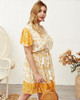 Shop 2021 Yellow Boho Maxi Plus Size V Neck Summer Beach Dress Under 24