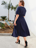 Shop 2021 Dark Navy Cotton Short Sleeve Plus Size Summer Dress Under 24