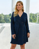 Shop 2021 Dark Blue V Neck Long Sleeve Plus Size Dress Under 25