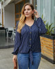 Shop 2021 Long Sleeve V Neck Plus Size Striped Shirt Under 21