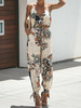 Summer Holiday Casual Sleeveless Jumpsuits Boho Floral Bodysuit Loose Long Pant Trousers Overalls