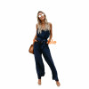 Casual Sleeveless Solid Color Lounge Pajama Jumpsuit