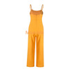 Summer Solid Sleeveless Wide Leg Jumpsuit Casual Spaghetti Strap Stretchy Long Pant Rompers