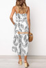New Leaf Print Suspender Jumpsuit Women's Clothing